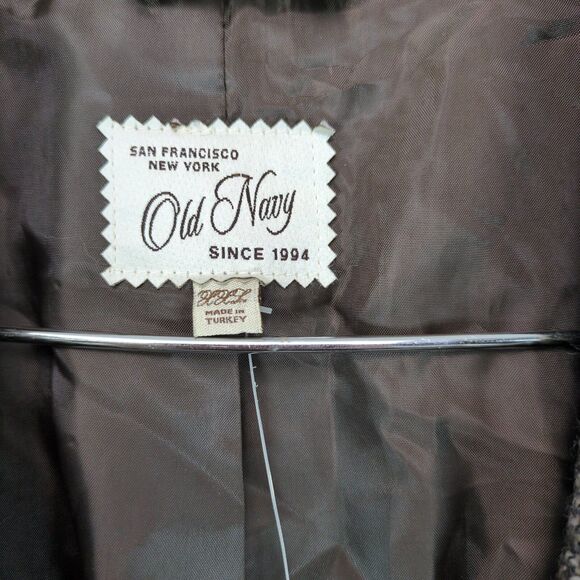 NWT Old Navy Women's XXL Brown Tweed Trench Coat, Wool Blend, Preppy Academia - Picture 2 of 6